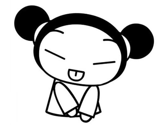 coloriage pucca tire la langue